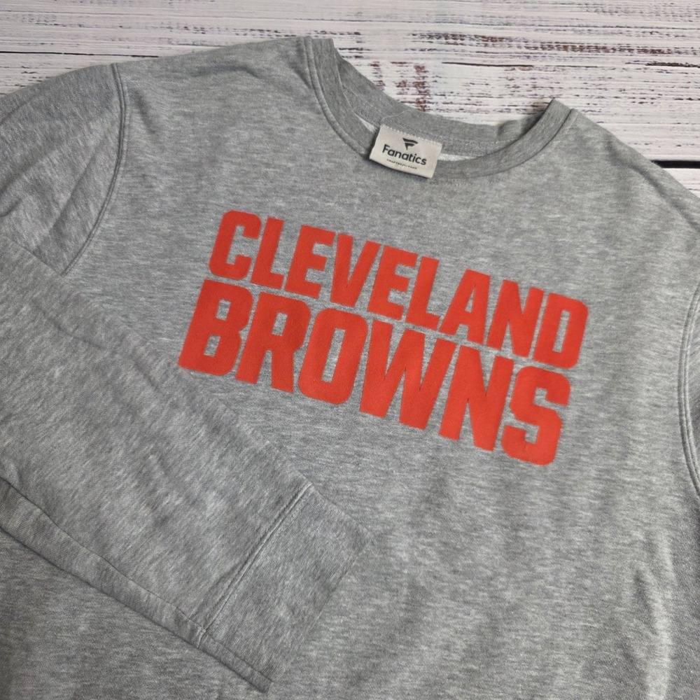 Fanatics Cleveland Browns NFL Football Gray Crewneck Sweatshirt Unisex‎ Large